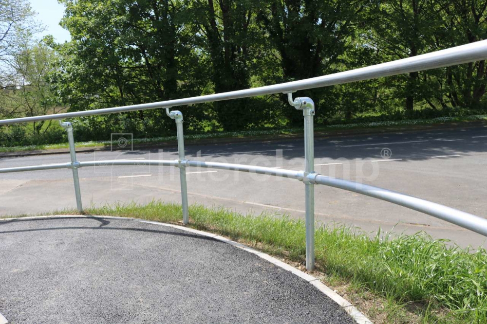 Disability handrailing installed with Interclamp modular galvanized fittings